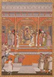 Mirza Md Muazzam Shah Khurram Bakht Bahadur recevant Saadat Ali, Nawab d